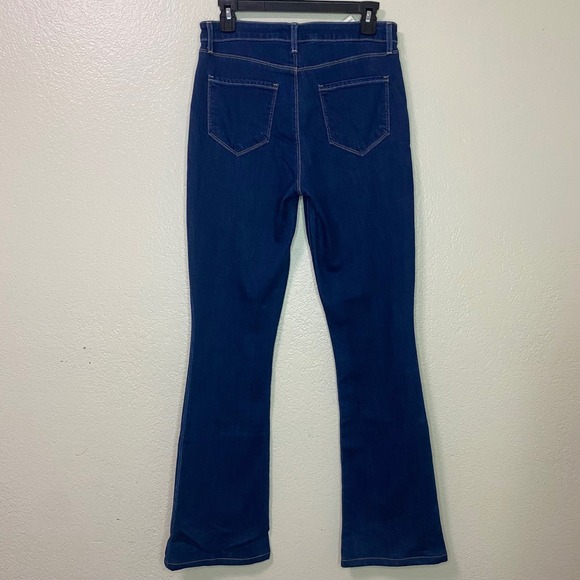 L AGENCE High Rise Beatrix Flare Bootcut Jeans Dark Wash Split Hem Size 27 - Picture 9 of 10